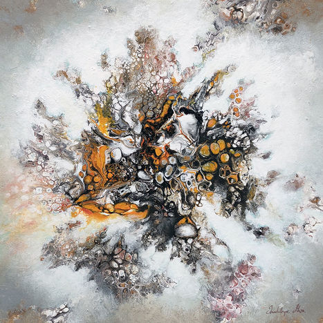 ALQUIMIA DORADA 2 | 2021 | Acryl auf Holz | 50 x 50 cm 
