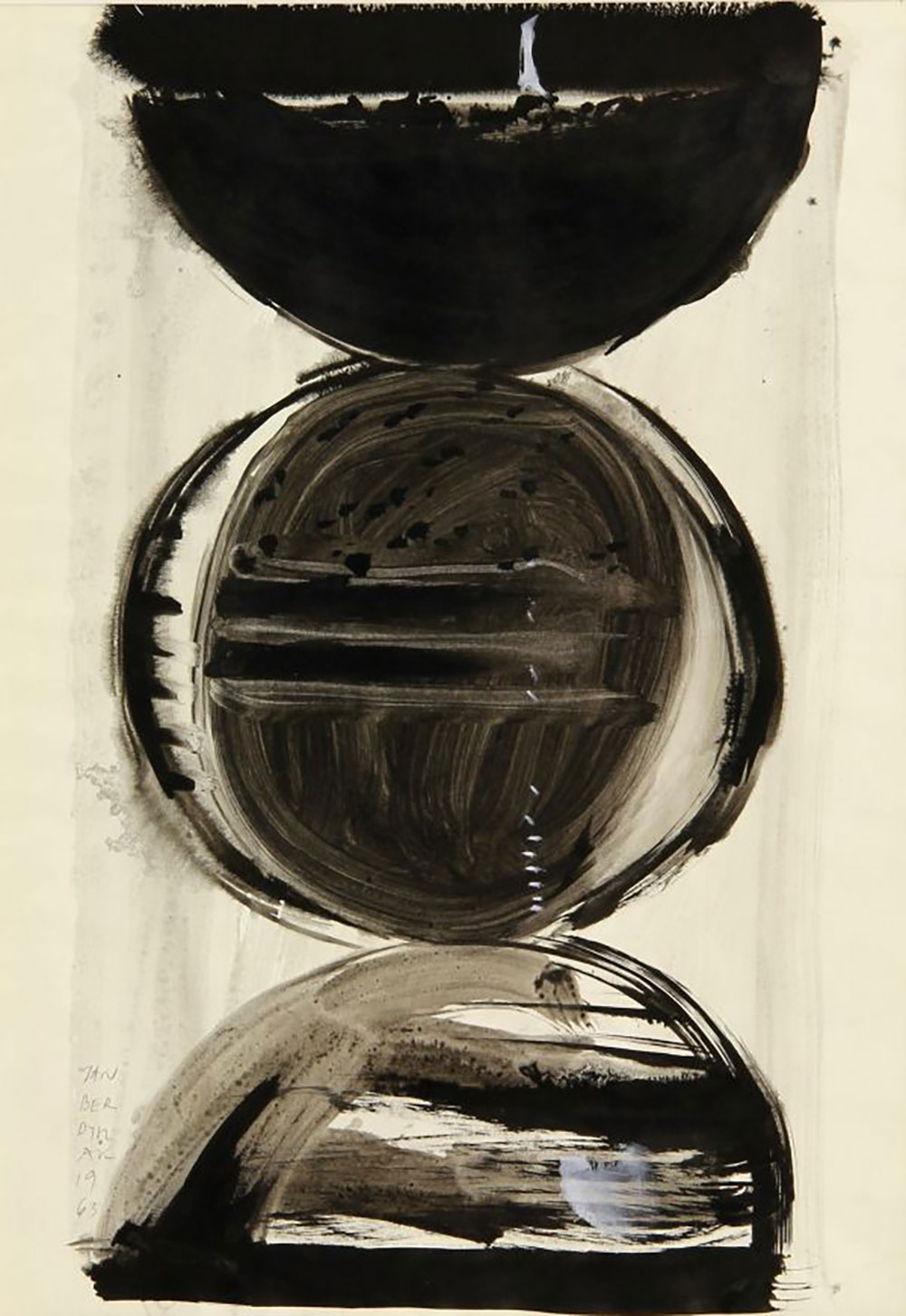 Doppelkreis | 1963 | Mischtechnik auf Papier | 43 x 30 cm