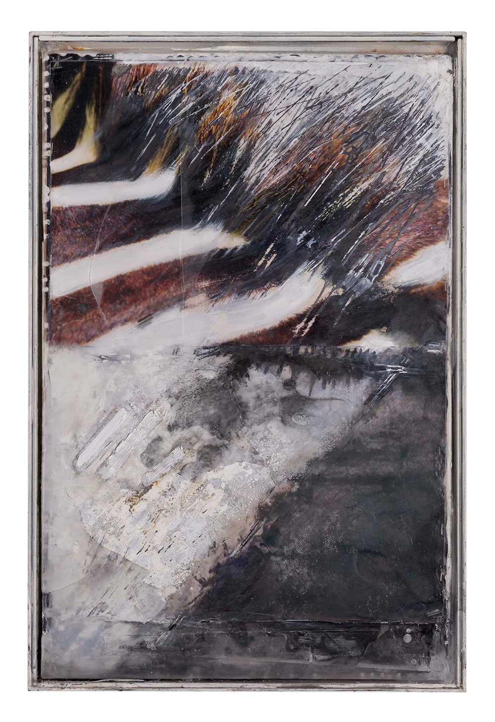 Unwounded Hair | 2010 | Mischtechnik, Paraffin auf Holz | 68 x 52 cm