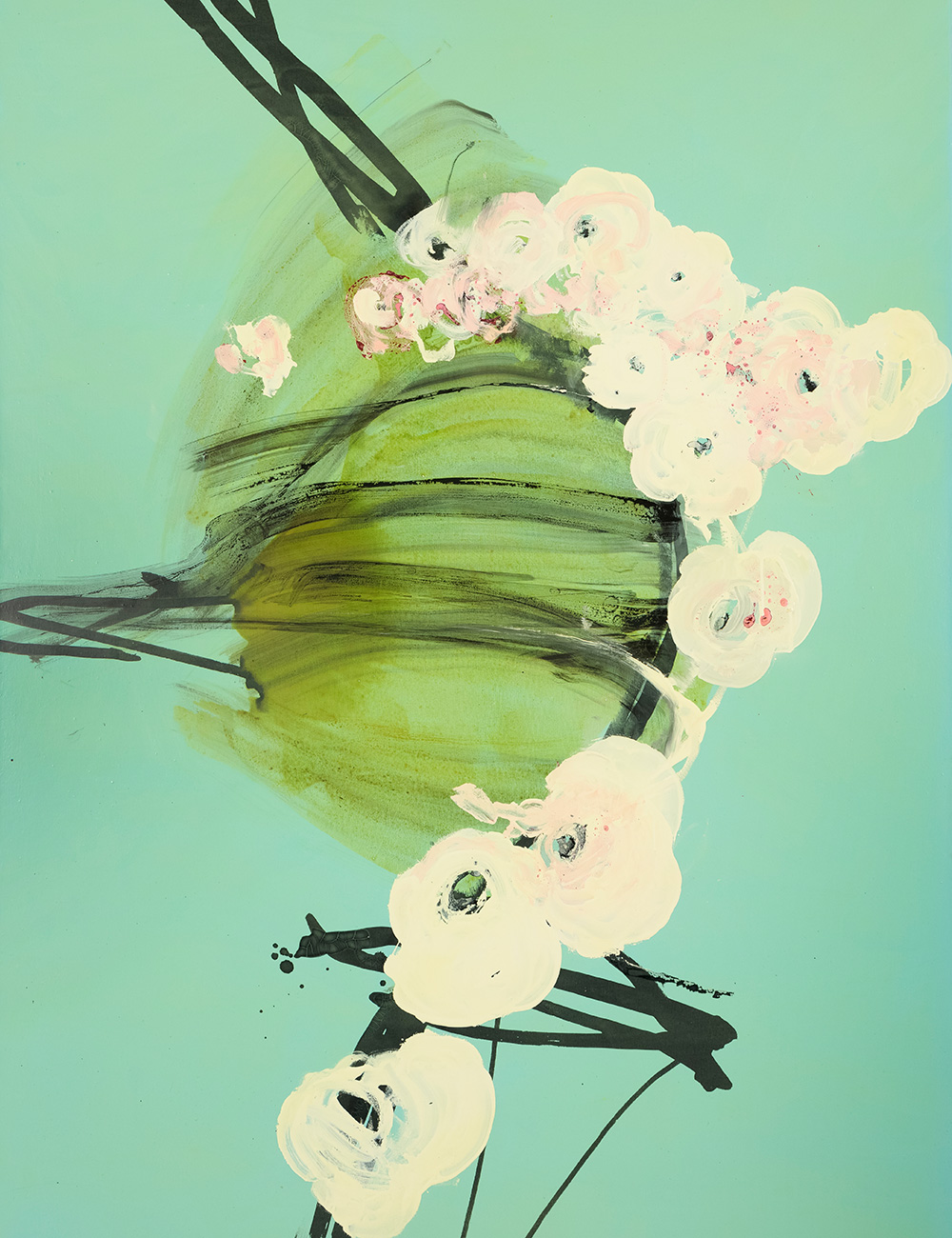 Stephan Spicher | elements - blooming and fading | 2017 | Mischtechnik auf Leinwand | 130x100 cm
